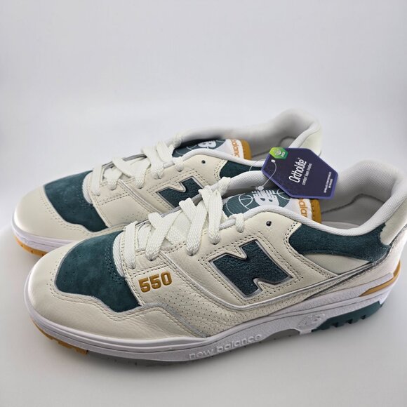 New Balance 550 Suede Toe Pack - Green Mustard SIZE 10 - Picture 4 of 8